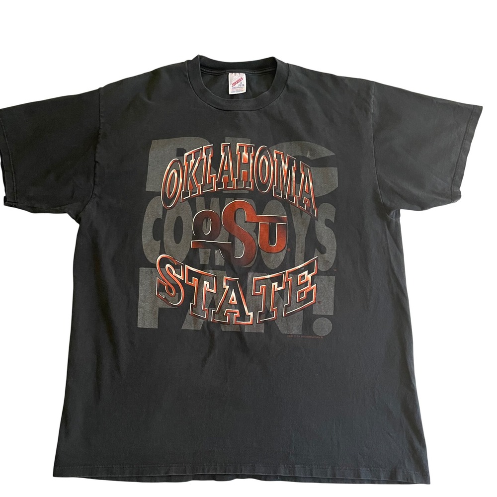 Jerzees Oklahoma State Cowboys T-Shirt Mens 2X Black Vintage Graphic Tee NCAA
